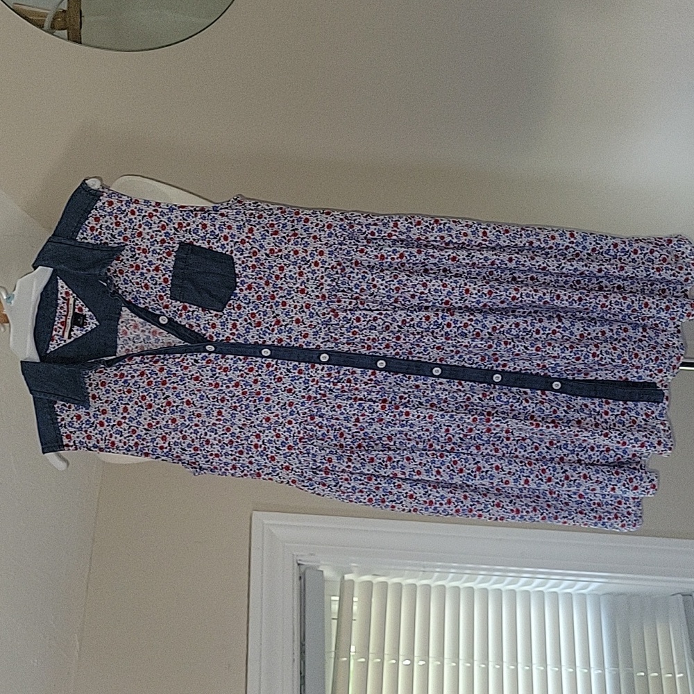 Tommy Hilfiger Girls Floral/Denim Collared Dress